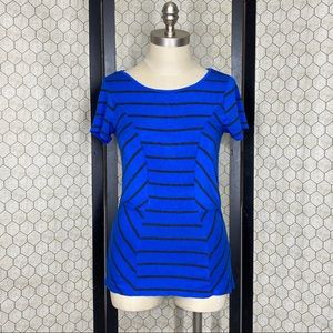 Willi Smith Striped Short Sleeve Top
